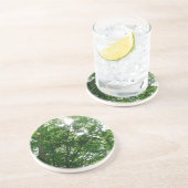 Kijkend omhoog naar de Bomen van de Zomer Zandsteen Onderzetter (Zijkant)