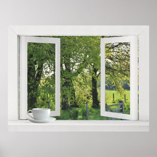 Kijkend uit op Groen - Open het Uitzicht van het V Poster (Voorkant)