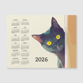 Kijkende Kat 2026 Kalender Magnetische Kaart