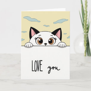Kijkende Kat Liefde Kaart