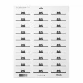 Kijkende Kat Retouradreslabels Etiket (Full Sheet)