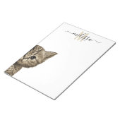 Kijkende kat Watercolor Monogram Naam  Notitieblok (Schuin)