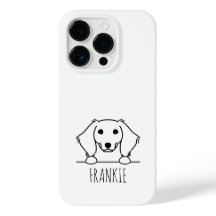 Kijkende Miniatuur Dachshund Telefoonhoes met Naam
