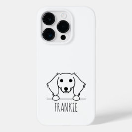 Kijkende Miniatuur Dachshund Telefoonhoes met Naam Case-Mate iPhone 14 Pro Hoesje