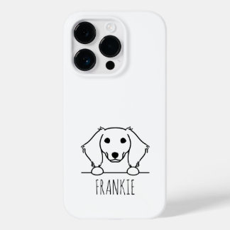 Kijkende Miniatuur Dachshund Telefoonhoes met Naam Case-Mate iPhone 14 Pro Hoesje