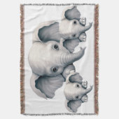 Kijkende Olifant Deken (Voorkant Verticaal)