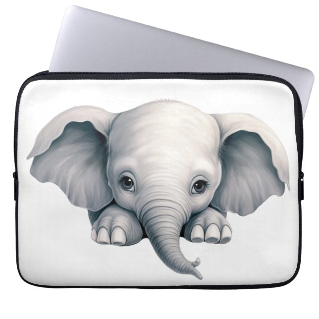 Kijkende Olifant Laptop Sleeve (Voorkant)