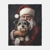 Kijker Terrier met Sinterklaas Feestelijke Kerstmi Fleece Deken (Voorkant)