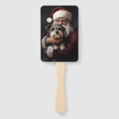 Kijker Terrier met Sinterklaas Feestelijke Kerstmi Handwaaier (Voorkant)