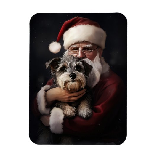 Kijker Terrier met Sinterklaas Feestelijke Kerstmi Magneet (Verticaal)