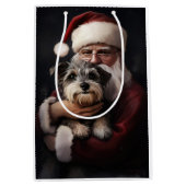 Kijker Terrier met Sinterklaas Feestelijke Kerstmi Medium Cadeauzakje (Voorkant)