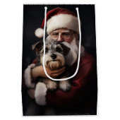 Kijker Terrier met Sinterklaas Feestelijke Kerstmi Medium Cadeauzakje (Achterkant)