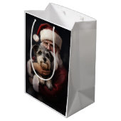 Kijker Terrier met Sinterklaas Feestelijke Kerstmi Medium Cadeauzakje (Achterkant Gekanteld)