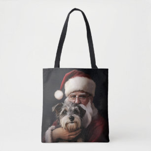 Kijker Terrier met Sinterklaas Feestelijke Kerstmi Tote Bag