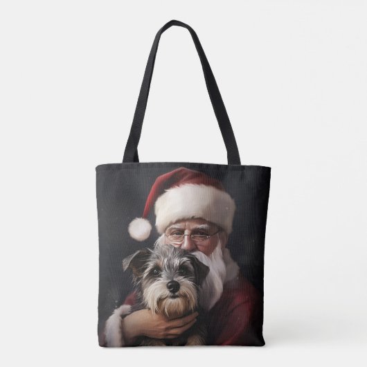 Kijker Terrier met Sinterklaas Feestelijke Kerstmi Tote Bag (Achterkant)