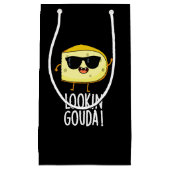 Kijkijkend Gouda Funny Cheese Pun Dark BG Klein Cadeauzakje (Voorkant)