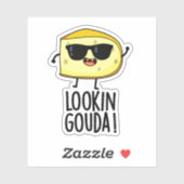 Kijkijkend Gouda Funny Cheese Pun Sticker (Vel)