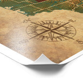  kijkplaats Washington State Wine Region Map Foto Afdruk (Hoek)