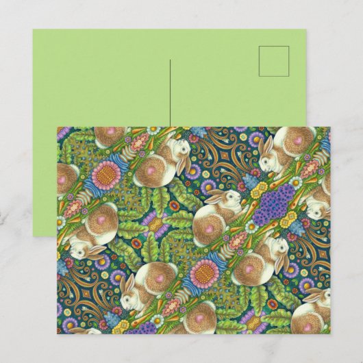 KIJKRABBIT EN BLUEBIRD IN SECRET GARDEN BRIEFKAART (Voorkant / Achterkant)