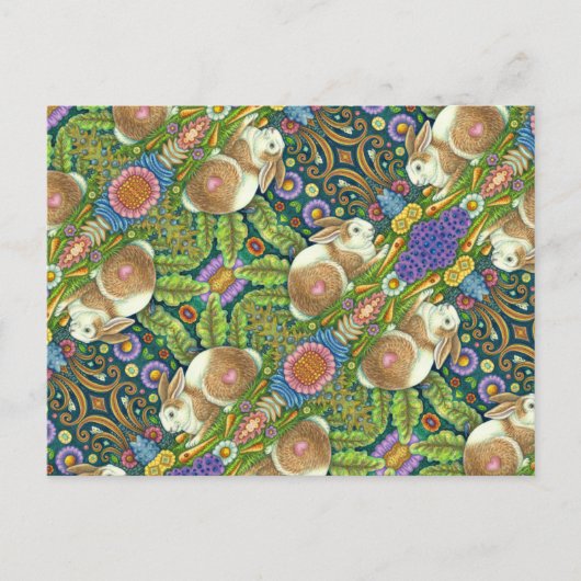 KIJKRABBIT EN BLUEBIRD IN SECRET GARDEN BRIEFKAART (Voorkant)