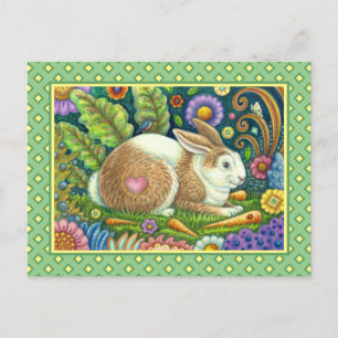KIJKRABBIT EN BLUEBIRD IN SECRET GARDEN BRIEFKAART