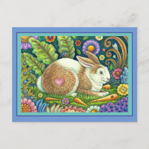 KIJKRABBIT EN BLUEBIRD IN SECRET GARDEN BRIEFKAART