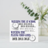 kijktijd op school voor videogamer briefkaart (Staand voorkant)