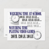 kijktijd op school voor videogamer briefkaart (Voorkant / Achterkant)