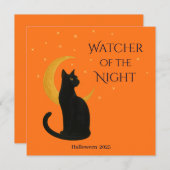 Kijkwijzer van de nacht - Halloween Black Cat Kaar (Voorkant / Achterkant)