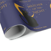 Kijkwijzer van de nacht - Halloween Black Cat Kaar Cadeaupapier (Rol Hoek)