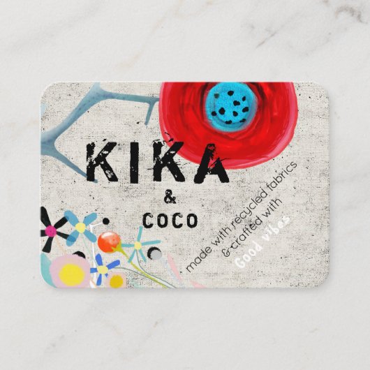 Kika en Coco goede Vibes Visitekaartje (Voorkant)