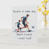 Kikckin' it met de Beste coach Happy Birthday Kaart (Gele Bloem)