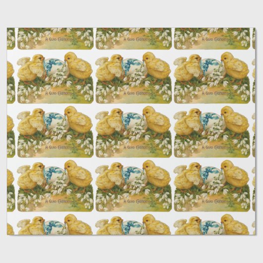 KIKENS, SNOWDROPS EN EENVOUDIGERE EGG MET BLAUW CADEAUPAPIER (Vlak)