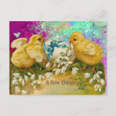 KIKENS, SNOWDROPS EN EENVOUDIGERE EGG MET BLAUW FEESTDAGENKAART (Voorkant)