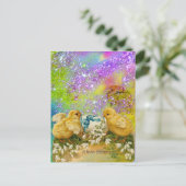 KIKENS, SNOWDROPS EN EENVOUDIGERE EGG MET BLAUW FEESTDAGENKAART (Staand voorkant)