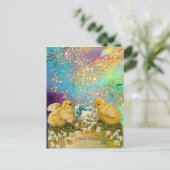 KIKENS, SNOWDROPS EN EENVOUDIGERE EGG MET BLAUW FEESTDAGENKAART (Staand voorkant)