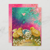 KIKENS, SNOWDROPS EN EENVOUDIGERE EGG MET BLAUW FEESTDAGENKAART (Voorkant / Achterkant)