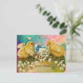 KIKENS, SNOWDROPS EN EENVOUDIGERE EGG MET BLAUW FEESTDAGENKAART (Staand voorkant)