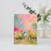 KIKENS, SNOWDROPS EN EENVOUDIGERE EGG MET BLAUW FEESTDAGENKAART (Staand voorkant)