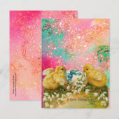 KIKENS, SNOWDROPS EN EENVOUDIGERE EGG MET BLAUW FEESTDAGENKAART (Voorkant / Achterkant)