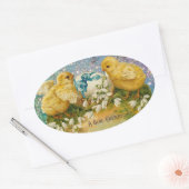 KIKENS, STROMEN, EENVOUDIGERE EGG IN GOUDE BLAUWE  OVALE STICKER (Envelop)