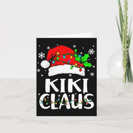 Kiki Claus Christmas Lights Pajama Family Matching Kaart (Voorkant)