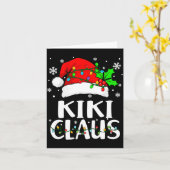 Kiki Claus Christmas Lights Pajama Family Matching Kaart (Gele Bloem)