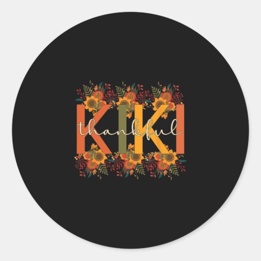 Kiki Grootmoeder Thanksgiving Kiki Grootmoeder Ronde Sticker (Voorkant)