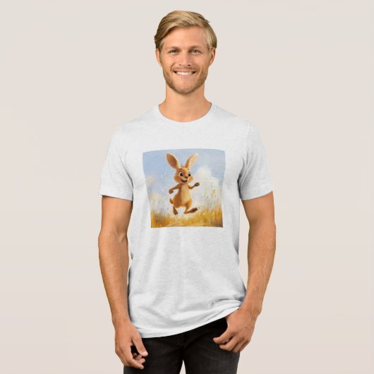 Kiki het konijn Tri-Blend shirt (Voorkant volledig)