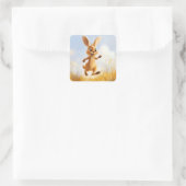 Kiki het konijn vierkante sticker (Tas)