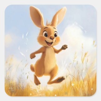 Kiki het konijn vierkante sticker
