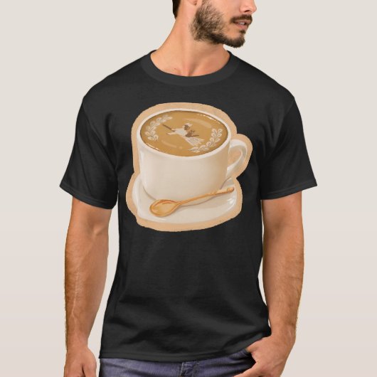 Kiki S bezorgservice Latte Cafe Art T-shirt (Voorkant)