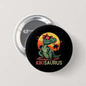 Kikisaurus Dino Dinosaur Kiki-saurus T-rex Mother' Ronde Button 5,7 Cm (Voorkant /achterkant)