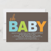 Kikkegelaar Oh Baby Boy Modern Baby shower Kaart (Voorkant)